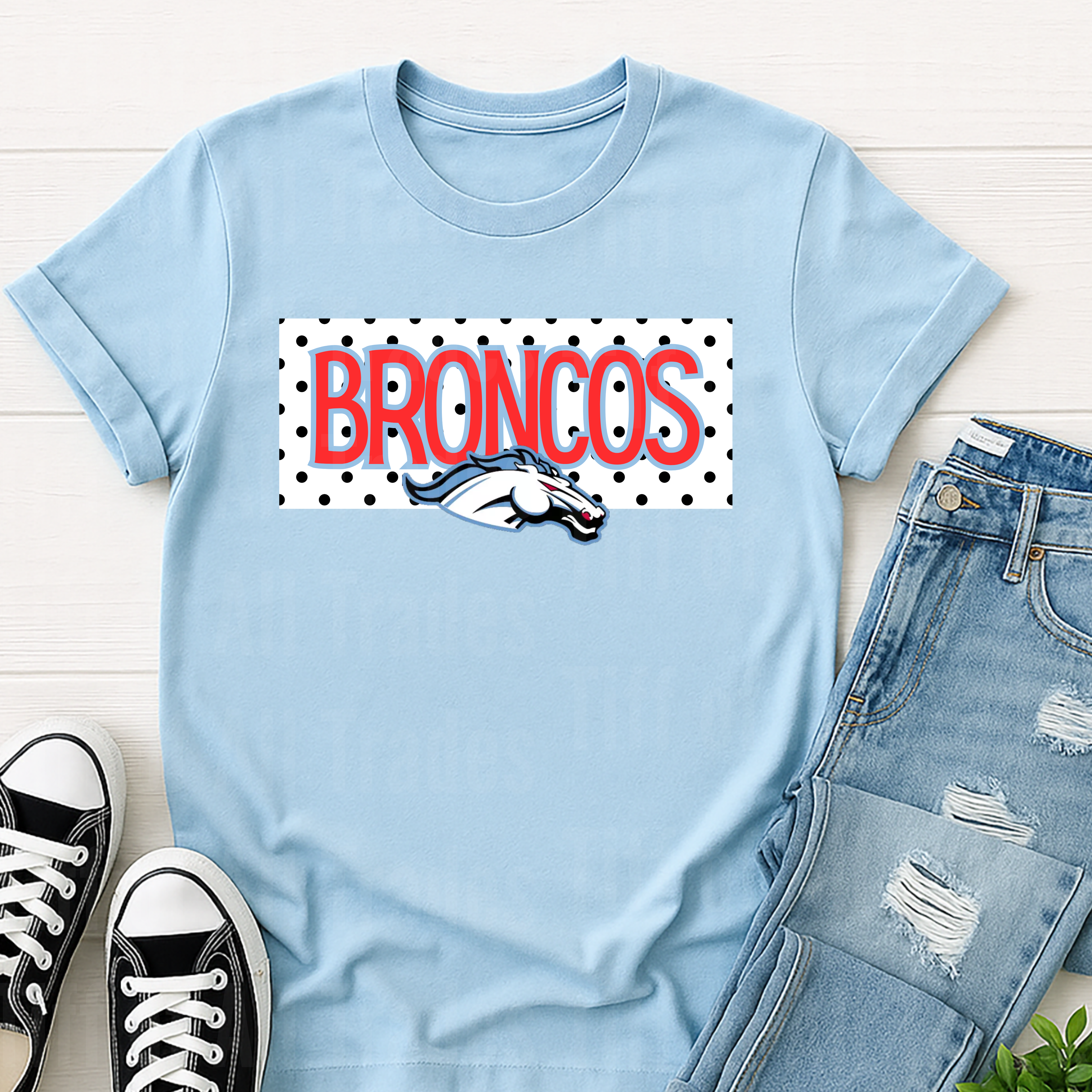 Broncos Polka Dot w Bronco Image